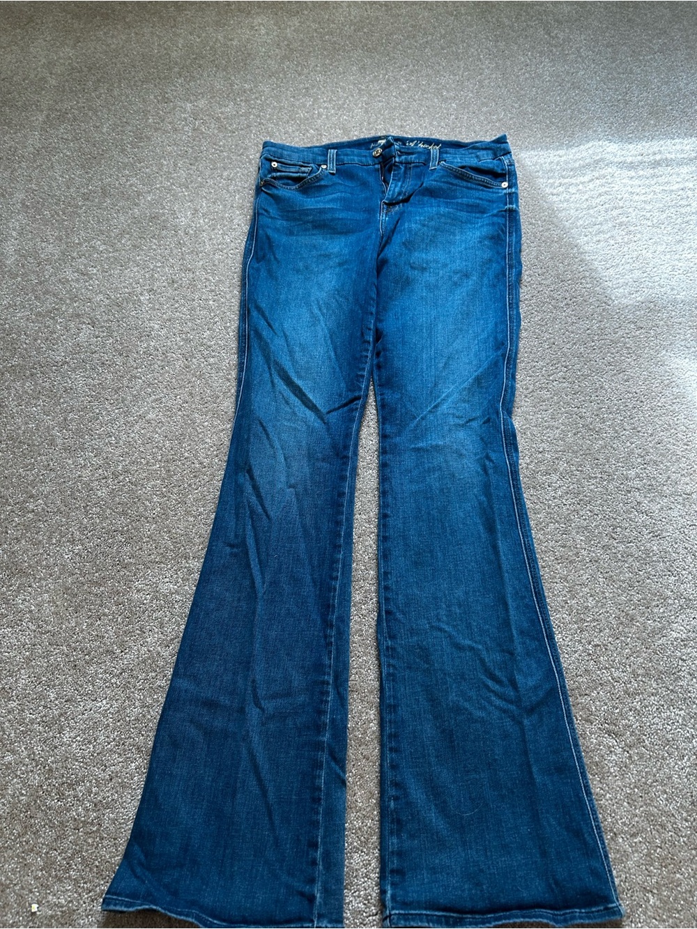 7 For All Mankind Women's Dark Blue Flare Jeans